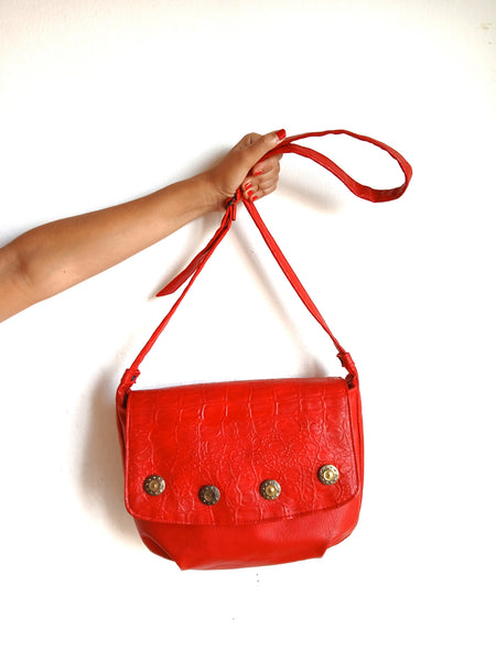 Bolso Vintage Rojo Remaches