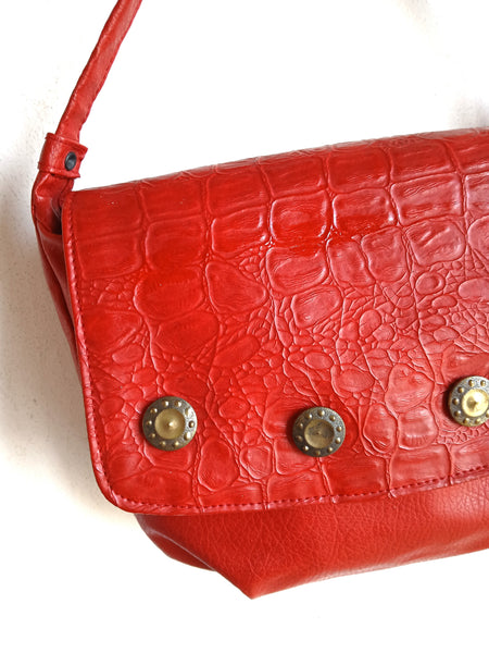 Bolso Vintage Rojo Remaches
