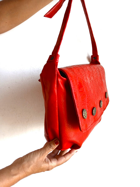 Bolso Vintage Rojo Remaches