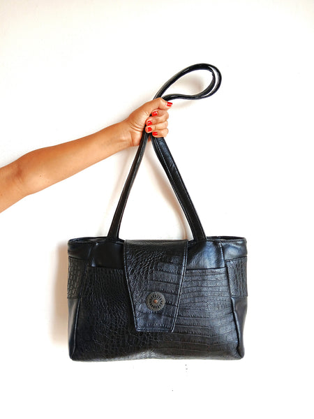 Bolso Vintage Negro Doble Asa
