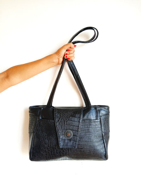 Bolso Vintage Negro Doble Asa