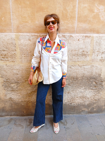 Camisa Vintage Bordados Patch
