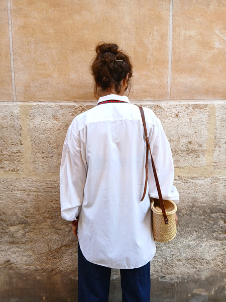 Camisa Vintage Bordados Setas y Flores