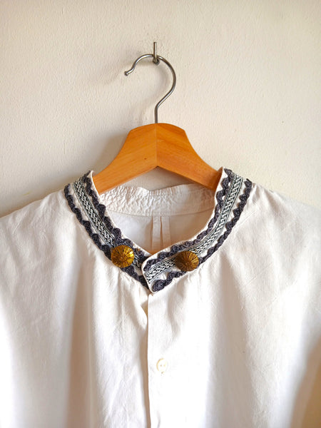 Camisa Vintage Crop Blanca
