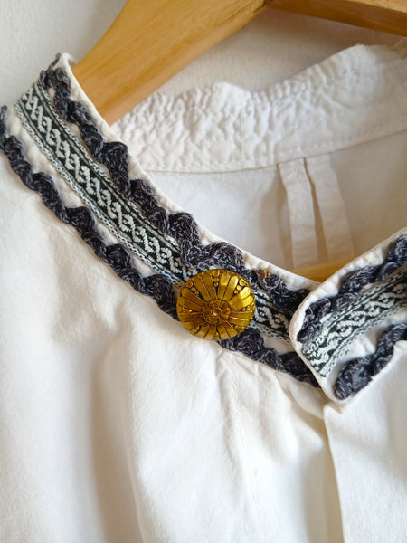 Camisa Vintage Crop Blanca