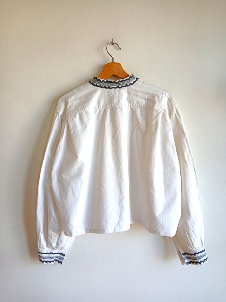 Camisa Vintage Crop Blanca