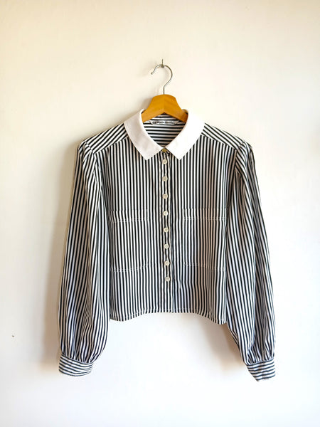 Camisa Vintage Rayas B/N
