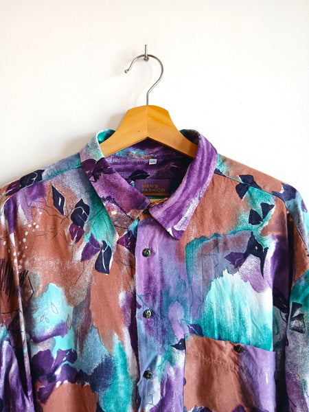 Camisa Vintage Flores Abstractas