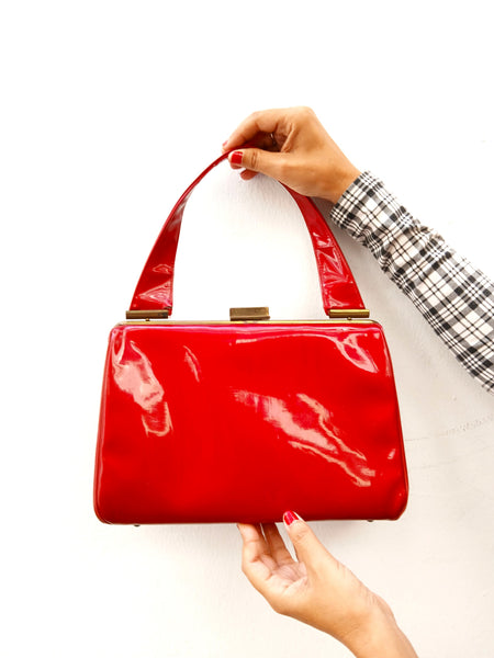 Bolso Vintage Charol Rojo