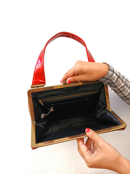 Bolso Vintage Charol Rojo