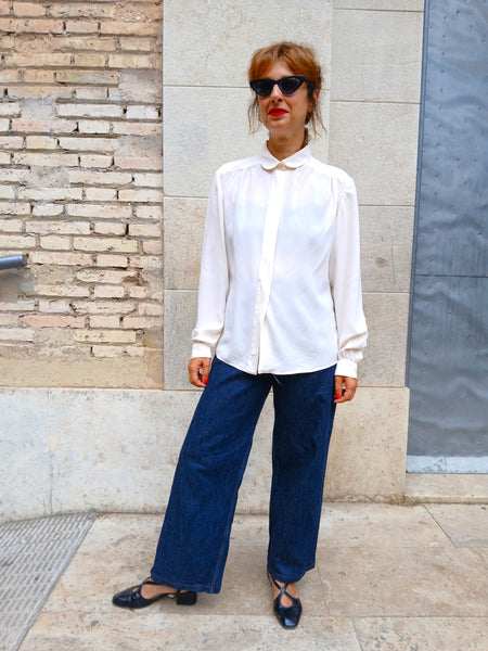 Camisa Vintage Seda Paris - Talla M