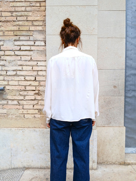 Camisa Vintage Seda Paris - Talla M