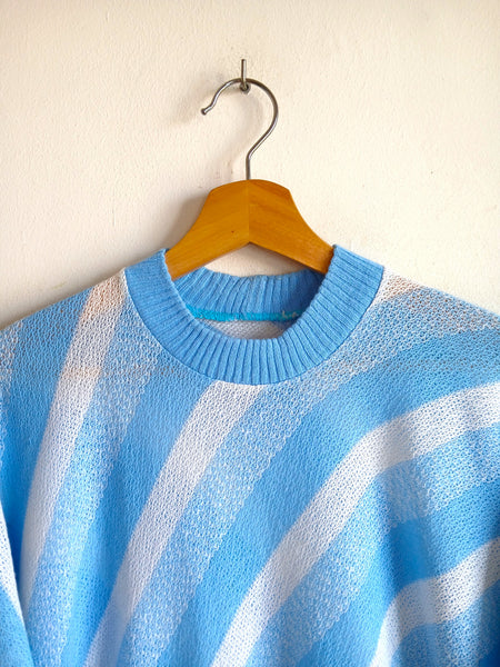 Jersey Vintage Fino a Rayitas Azules - Talla S