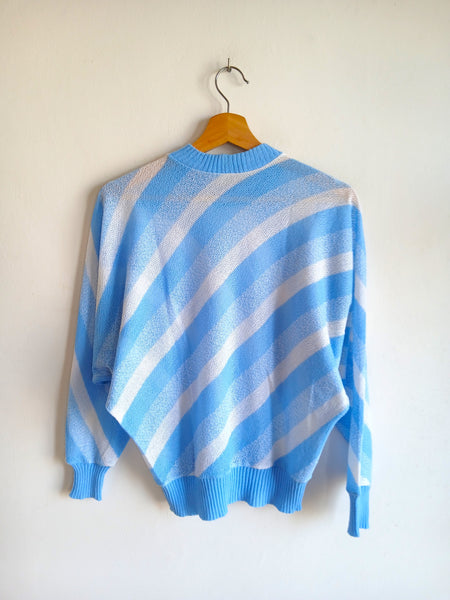 Jersey Vintage Fino a Rayitas Azules - Talla S