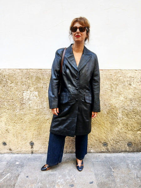 Chaqueta Vintage de Piel Napoletana Made in Italy - Talla S