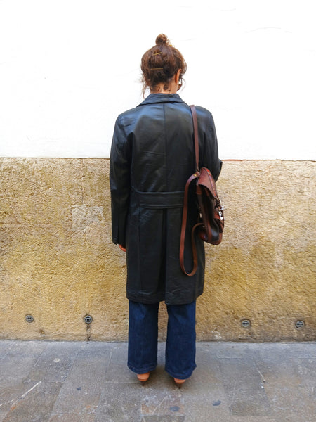 Chaqueta Vintage de Piel Napoletana Made in Italy - Talla S