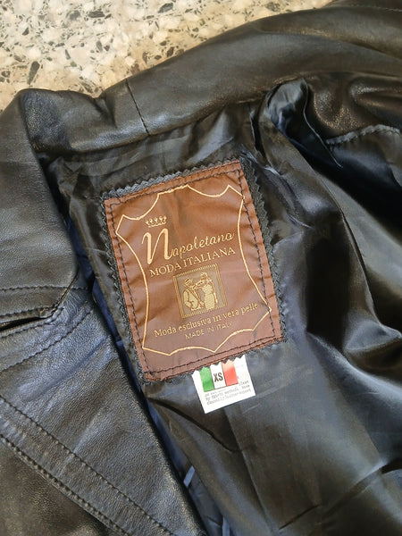 Chaqueta Vintage de Piel Napoletana Made in Italy - Talla S