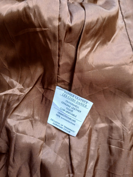 Chaqueta Vintage de Piel Marrón Danier Made in Canada - Talla S