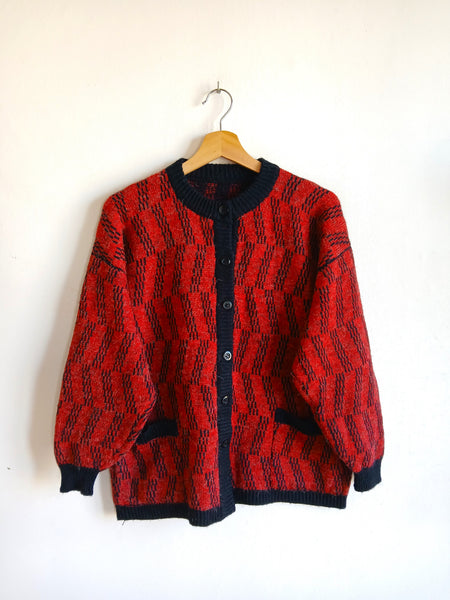 Chaqueta Vintage Hecha a Mano Granate - Talla M