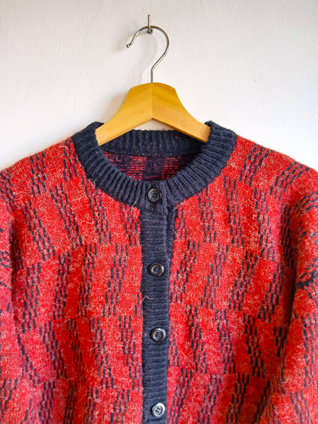 Chaqueta Vintage Hecha a Mano Granate - Talla M