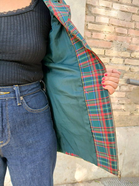 Chaqueta Vintage Barbo Italy Años 80 Tartan - Talla M