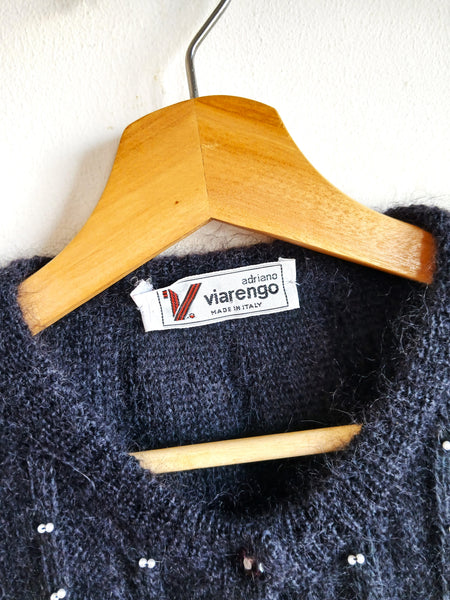 Chaqueta Vintage ADRIANO VIARENGO Made in Italy 80s/90s Kid Mohair - Talla M/L