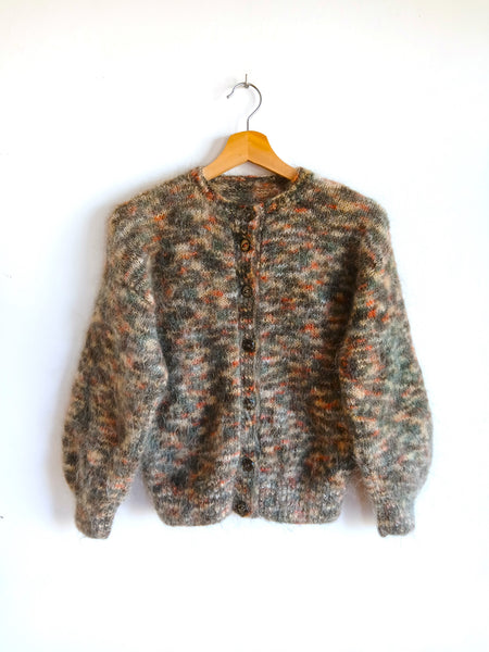 Chaqueta Vintage Hecha a Mano Jaspeada Lana y Mohair - Talla S
