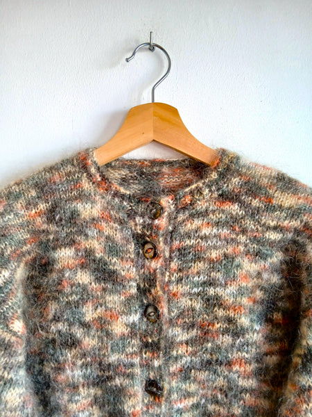 Chaqueta Vintage Hecha a Mano Jaspeada Lana y Mohair - Talla S