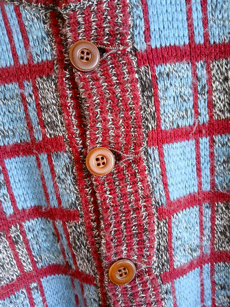 Chaqueta Vintage Años 90 Estampado de Cuadros y Bolsillos - Talla S/M