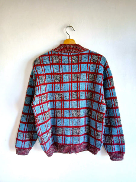 Chaqueta Vintage Años 90 Estampado de Cuadros y Bolsillos - Talla S/M