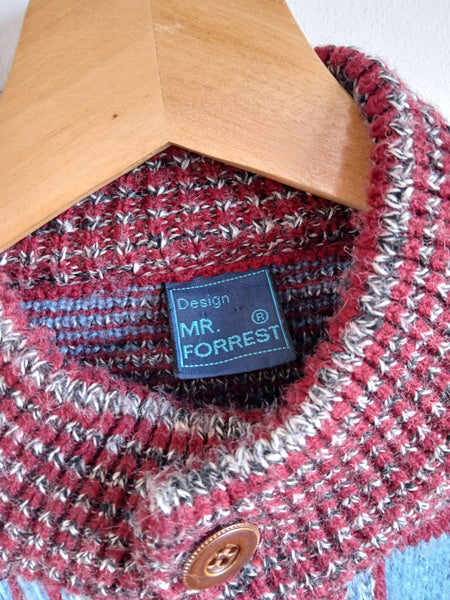 Chaqueta Vintage Años 90 Estampado de Cuadros y Bolsillos - Talla S/M