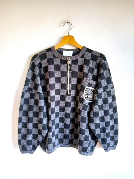 Jersey Vintage DINAMICA Confección Italiana con Estampado Chess - Talla M/L