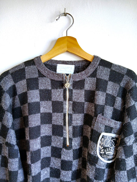 Jersey Vintage DINAMICA Confección Italiana con Estampado Chess - Talla M/L
