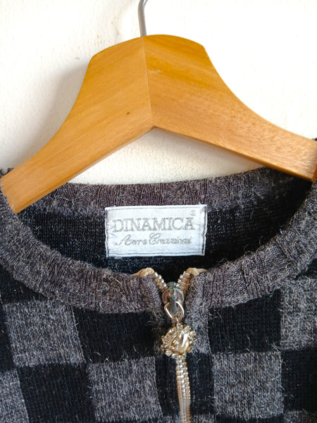 Jersey Vintage DINAMICA Confección Italiana con Estampado Chess - Talla M/L