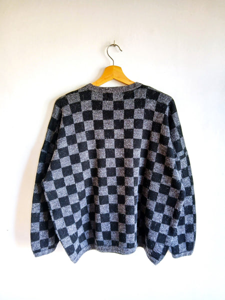 Jersey Vintage DINAMICA Confección Italiana con Estampado Chess - Talla M/L