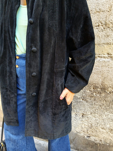 Chaqueta Vintage Ante Legítimo Años 90 Tres Cuartos Made in Germany - Talla M/L