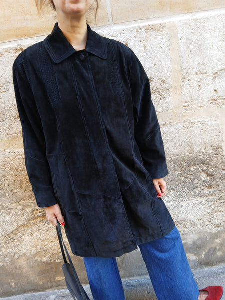Chaqueta Vintage Ante Legítimo Años 90 Tres Cuartos Made in Germany - Talla M/L