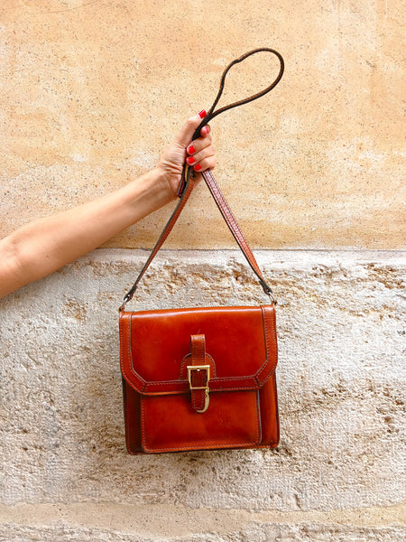 Bolso Vintage Piel Marrón 90s