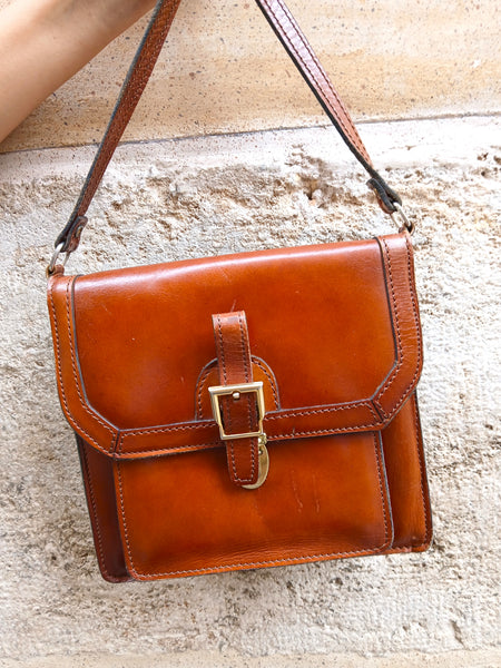 Bolso Vintage Piel Marrón 90s