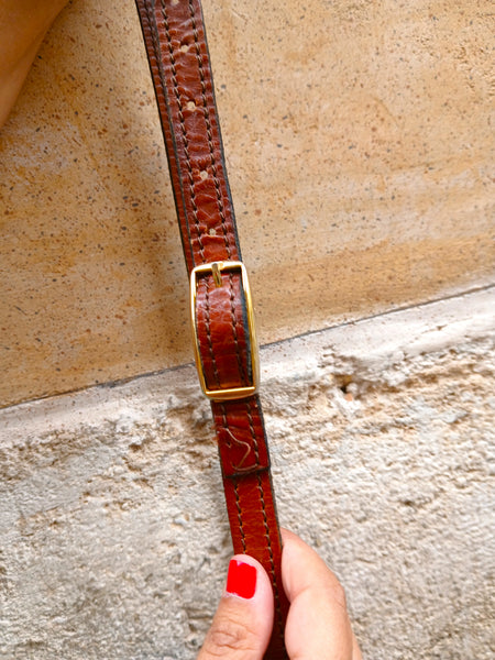 Bolso Vintage Piel Marrón 90s