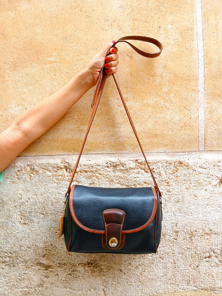 Bolso Vintage 90s Piel Negro y Marrón