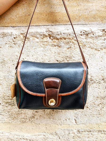 Bolso Vintage 90s Negro y Marrón con Cierre