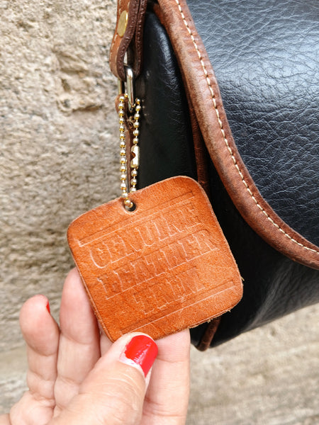 Bolso Vintage 90s Negro y Marrón con Cierre
