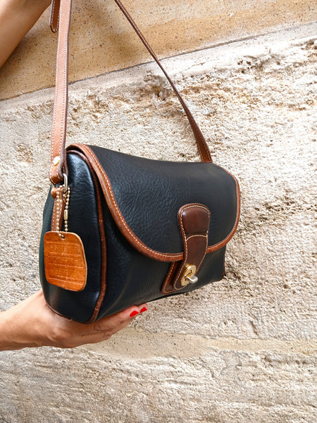Bolso Vintage 90s Negro y Marrón con Cierre