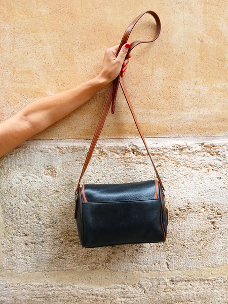 Bolso Vintage 90s Negro y Marrón con Cierre