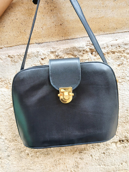 Bolso Vintage 90s Piel Broche Dorado