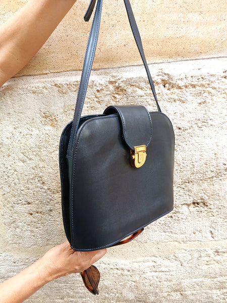 Bolso Vintage 90s Piel Broche Dorado