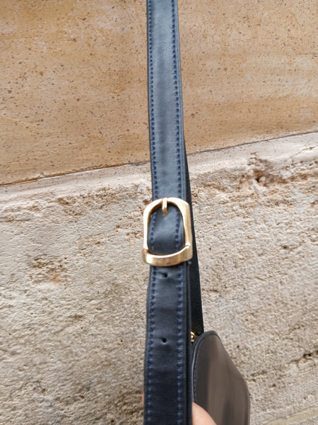 Bolso Vintage 90s Piel Broche Dorado