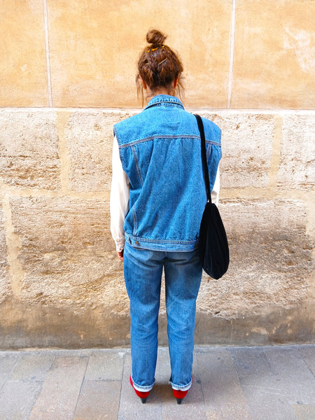 Chaleco Vintage Vaquero Azul Indigo Auténtico Años 90s - Talla M/L
