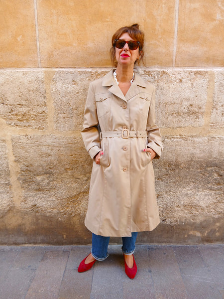 Gabardina Vintage Súper Clásica Trench Años 90 C&A - Talla S